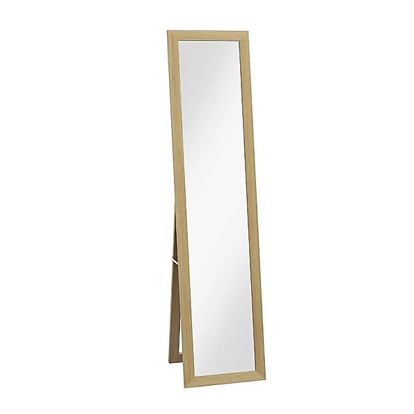 HOMCOM Ankleidespiegel MDF Aluminiumglas Eiche 37L x 40B x 155H cm günstig online kaufen