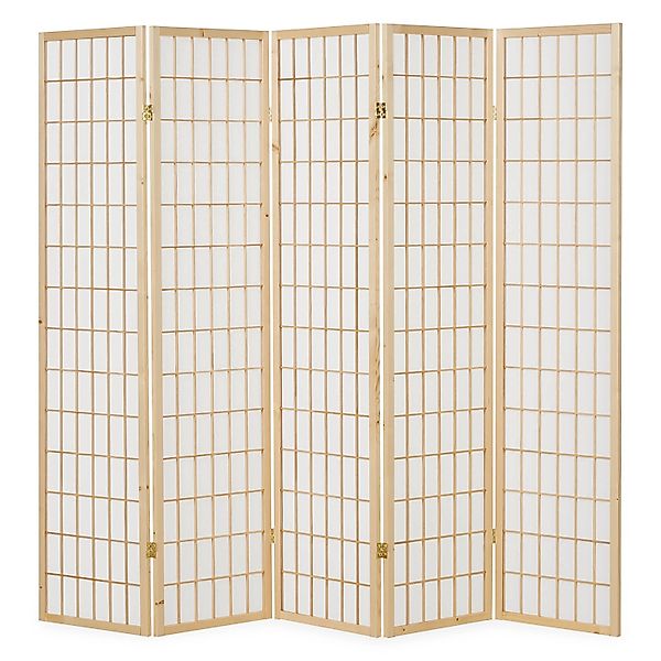 Homestyle4u 5-tlg. Paravent in Braun 220x175 cm 76 günstig online kaufen