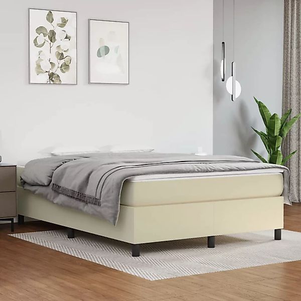 Vidaxl Boxspringbett Creme 140x200 Cm Kunstleder günstig online kaufen