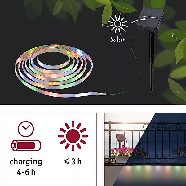 Paulmann 78897 Solar-LED-Strip 3 Meter, RGB günstig online kaufen