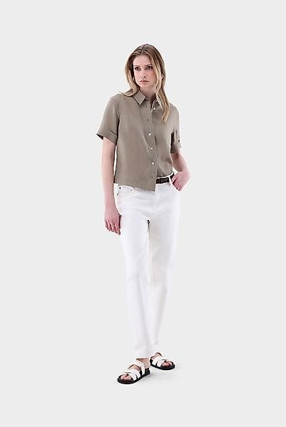 Hemdbluse mit Kurzarm aus Leinen Boxy Fit günstig online kaufen