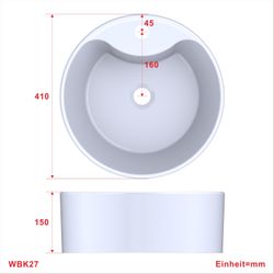 AQUABATOS Waschbecken Aufsatzwaschbecken mit/ohne Hahnloch rund günstig online kaufen