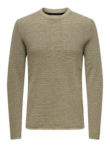 ONLY & SONS Strickpullover Rundhals Langarm ONSNIGUEL REG 12 STRIPE CREW KN günstig online kaufen