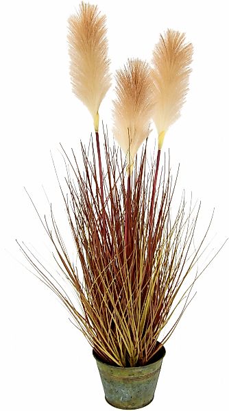 I.GE.A. Kunstpflanze "Pampasgras" Im Metalltopf günstig online kaufen