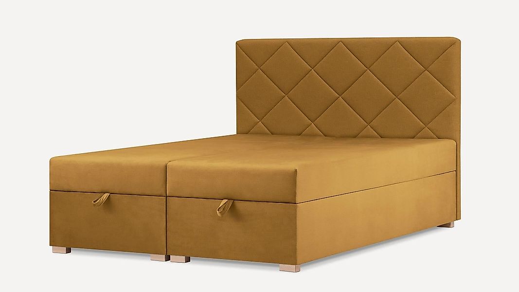 NADUVI Collection | Boxspring-Karo-Samt mit Relax-Funktion 180 x 200 cm günstig online kaufen