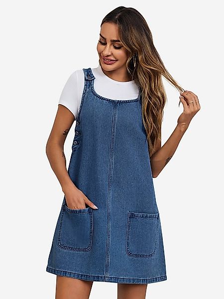 Imily Bela Jeanskleid Ärmellose Kleid mit Rundhals (Packung, 1-tlg., 1per-P günstig online kaufen