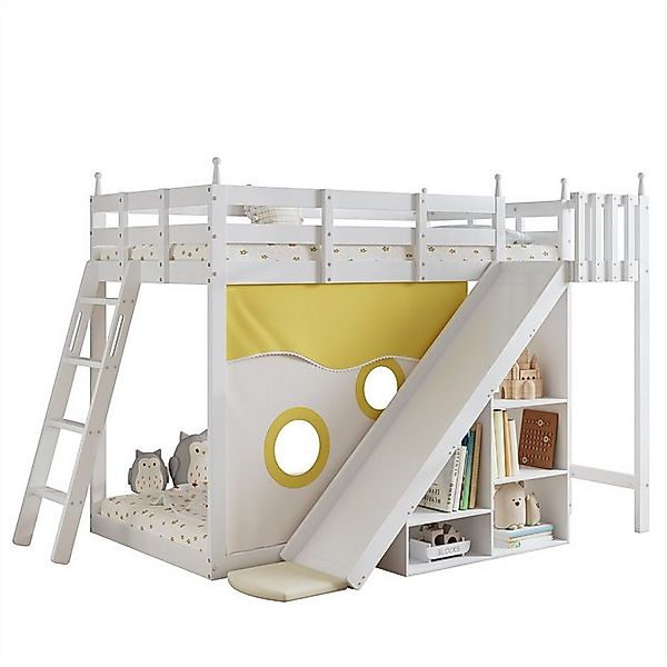 autolock Kinderbett Etagenbett,Kinderbett,Holzbett mit Treppe und Zäune,mit günstig online kaufen