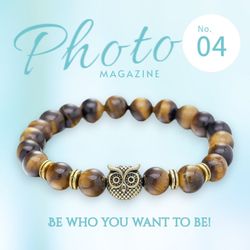 KARMA Perlenarmband Eule Braun, Weiß od. günstig online kaufen