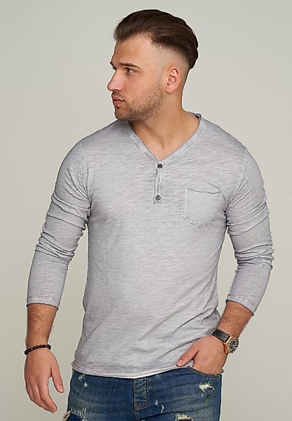 CARISMA Longsleeve CRSEWARD V-Neck mit Knopfleiste günstig online kaufen