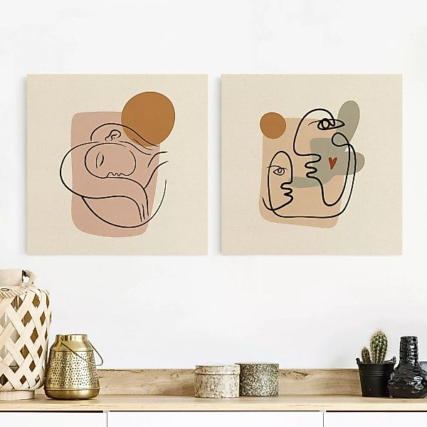 Leinwandbild 2-teilig Picasso Interpretation - Tagträumen und Wangenkuss günstig online kaufen