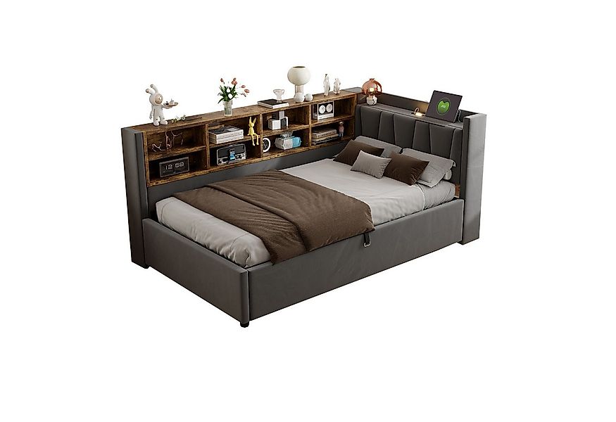 MODFU Schlafsofa Mit Hydraulischem Stauraum, Nachtlicht, USB & Typ-C Ladean günstig online kaufen