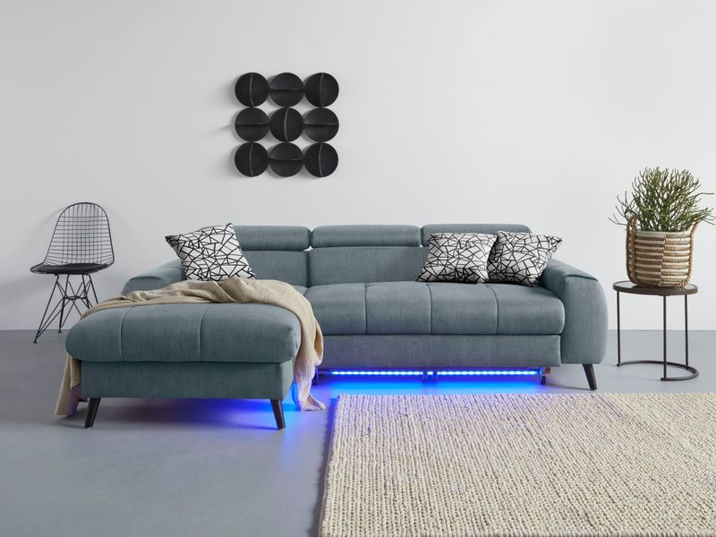 COTTA Ecksofa "Mia L-Form mit 3 Zierkissen" wahlweise mit Bettfunktion, Bet günstig online kaufen
