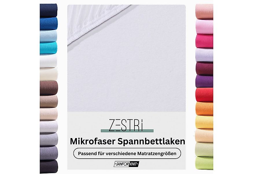 Zestri Spannbettlaken aus Microfaser mit Rundumgummizug, Gummizug: rundum, günstig online kaufen