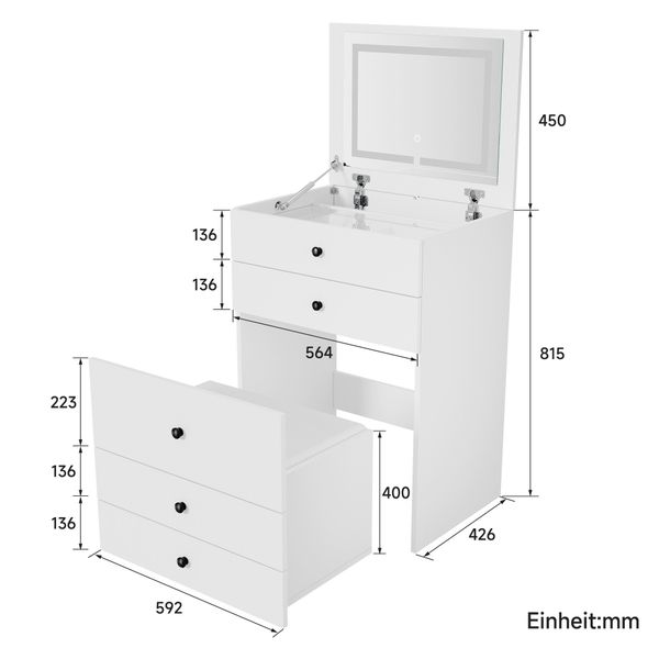 SONNI Schminktisch Schminktisch mit LED-Beleuchtung/ohne LED, günstig online kaufen