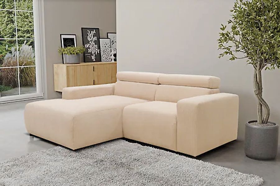 DOMO collection Ecksofa »Brandon, inkl. Kopfteilverstellung, B/T/H: 214/100 günstig online kaufen
