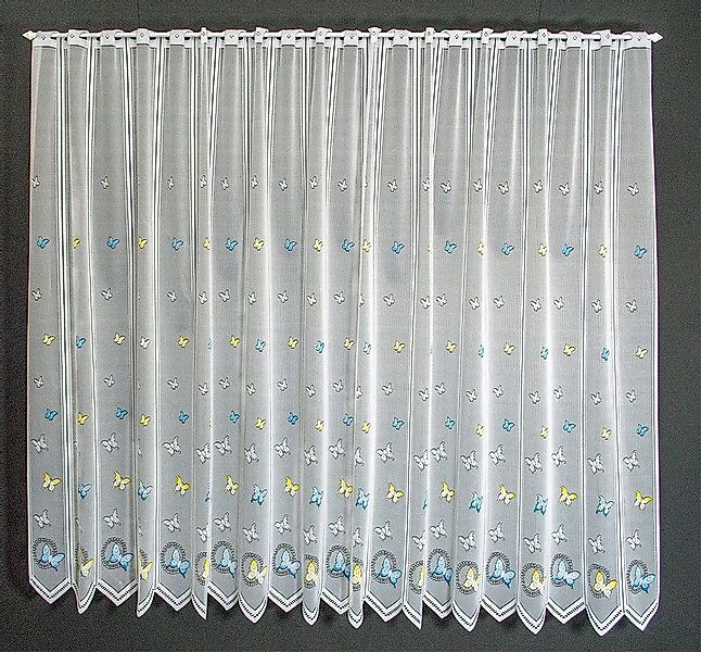 Gardinen Kranzusch Scheibengardine Schmetterlinge, Stangendurchzug, transpa günstig online kaufen
