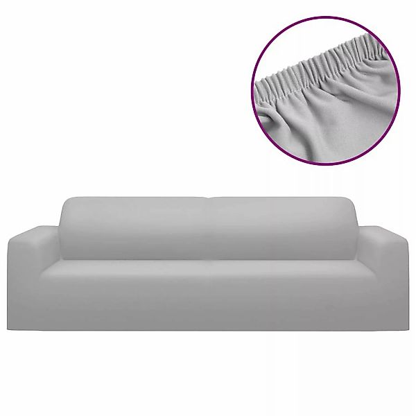 vidaXL Sofahusse, Stretch Sofahusse 3-Sitzer Grau günstig online kaufen