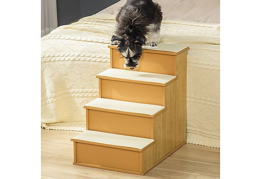 PawHut Haustiertreppe 4-stufig mit rutschfester Matte (Katzentreppe, 1-St., günstig online kaufen