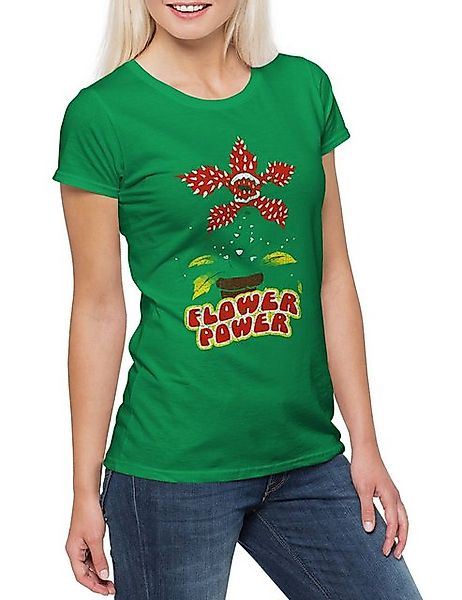 Urban Backwoods Print-Shirt Stranger Flower Damen T-Shirt Power Super Upsid günstig online kaufen
