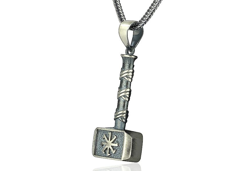 NAHLE Kette mit Anhänger Silber Wikinger Hammer mit Silber Fuchsschwanz Ket günstig online kaufen