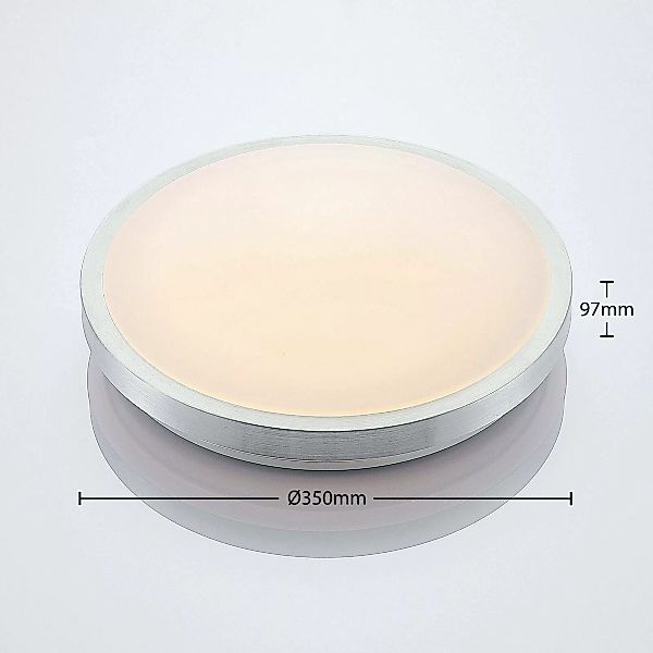 Lindby LED-Deckenlampe Emelie, Ø 35 cm, alufarben, Metall günstig online kaufen