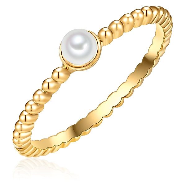 Lulu & Jane Perlenring gelbgold, Messing günstig online kaufen