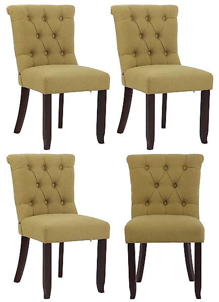 4er Set Stuhl Alberton Stoff-grün-Antik günstig online kaufen