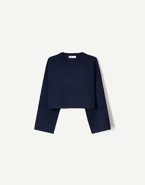 Bershka Cropped-Pullover Damen M Blau günstig online kaufen