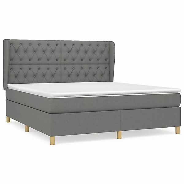 vidaXL Boxspringbett mit Matratze Dunkelgrau 160x200 cm Stoff1372665 günstig online kaufen