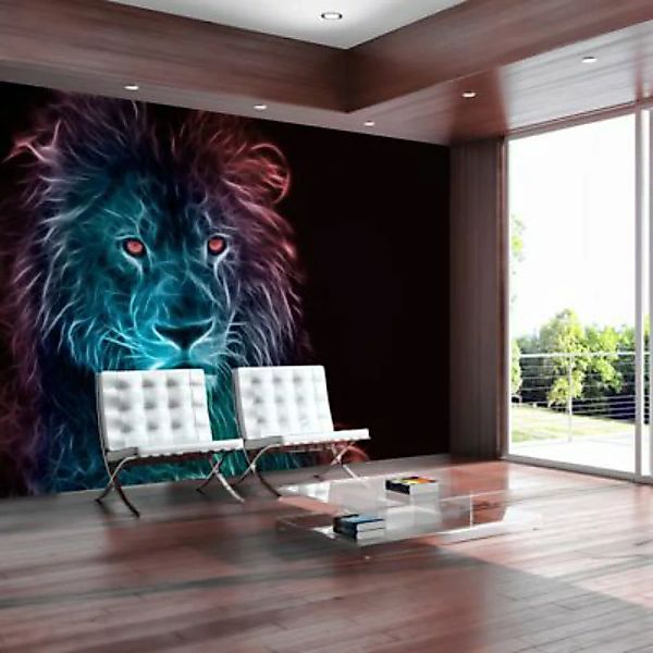 artgeist Fototapete Abstract lion - rainbow mehrfarbig Gr. 150 x 105 günstig online kaufen