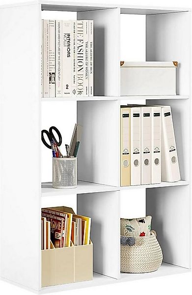 Woltu Bücherregal, 1-tlg., mit 3 Ebenen 6 Fächern, Aktenschrank günstig online kaufen
