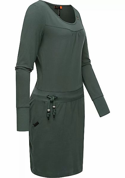 Ragwear Jerseykleid "Penellope", Langärmliges Damen Baumwoll-Kleid mit Tail günstig online kaufen