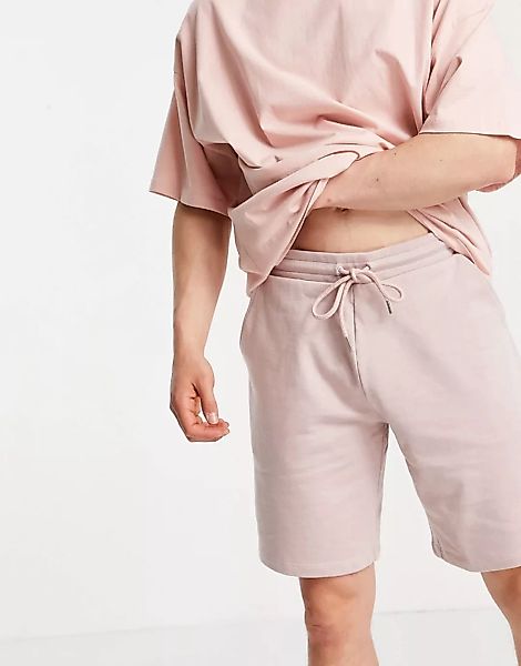 ASOS DESIGN – Oversize-Shorts aus Jersey in Rosa, Kombiteil günstig online kaufen
