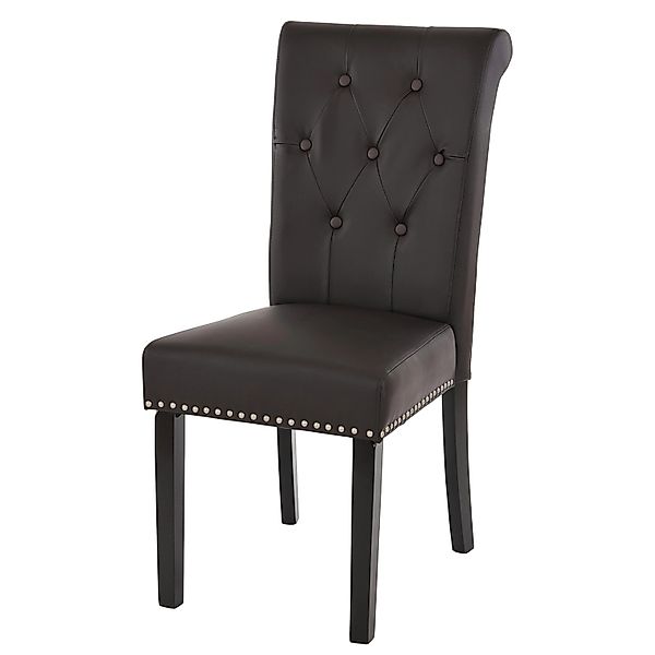MCW Esszimmerstuhl Chesterfield Il 2er-Set Kunstleder Coffee Dunkle Beine günstig online kaufen