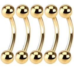 viva-adorno Augenbrauenpiercing-Set Piercing Banane mit Kugeln günstig online kaufen