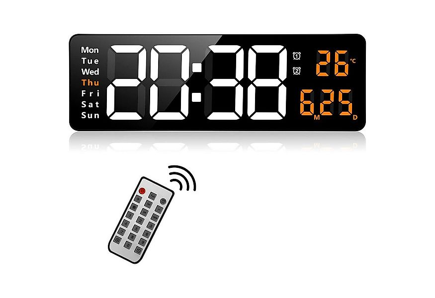 MODFU Wanduhr 13 Zoll LED Digitale Wand Uhr Küchenuhr Digitaluhr Tischuhr W günstig online kaufen