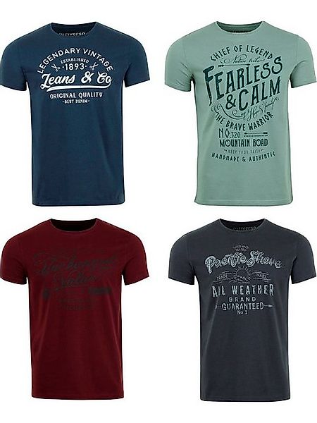 riverso T-Shirt Herren Printshirt RIVLeon Regular Fit (4-tlg) Kurzarm Tee S günstig online kaufen