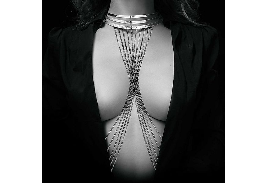 Escora Lange Kette Bodykette mit Halsspange C06 sexy silber günstig online kaufen