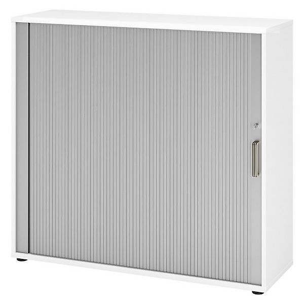 bümö Aktenschrank Rollladenschrank office - 3 Ordnerhöhen Dekor: Weiß/Silbe günstig online kaufen