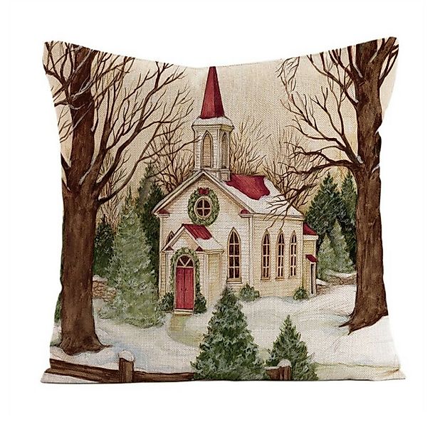 WS-Trend Kissenbezug Weihnachten X-Mas Kapelle Kissenbezug Dekokissen 45x45 günstig online kaufen