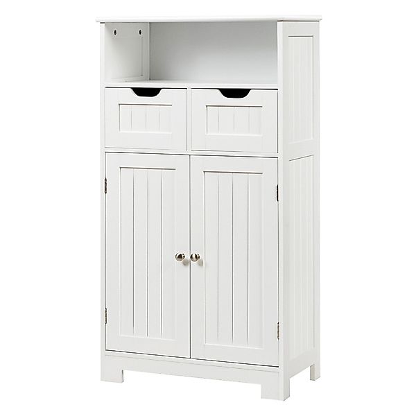 KOMFOTTEU Midischrank Badezimmerschrank 60x30x109cm,mit 2 Schubladen günstig online kaufen