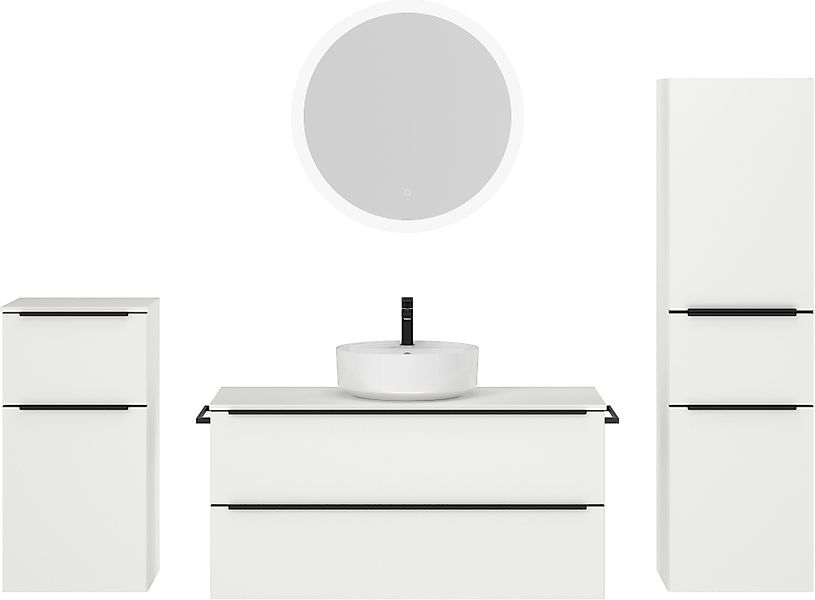 nobilia® Badmöbel-Set »Alvene«, (4 St., vormontiert, mit Soft-Close), inkl. günstig online kaufen