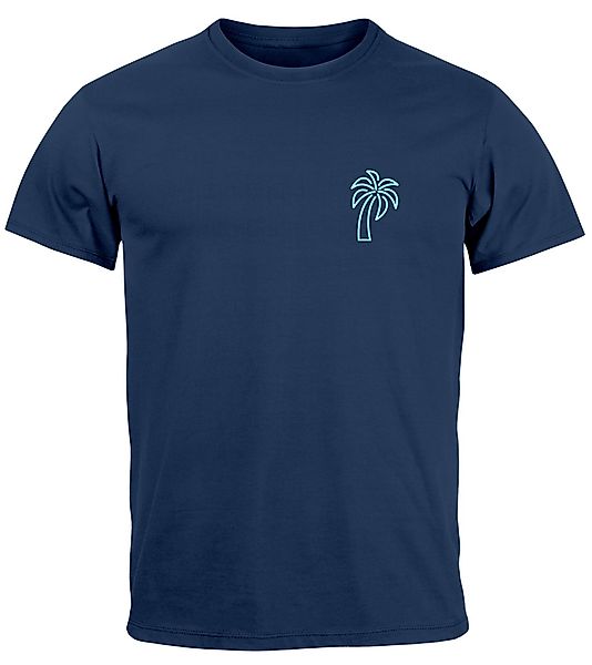 Neverless Print-Shirt Herren T-Shirt Palme Logo günstig online kaufen