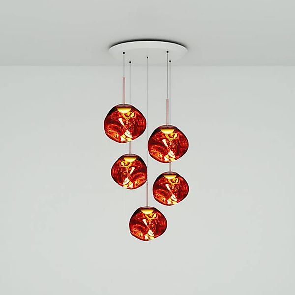 Tom Dixon Hängelampe Melt Mini Round, kupfer,  73 cm, 5-flg. günstig online kaufen