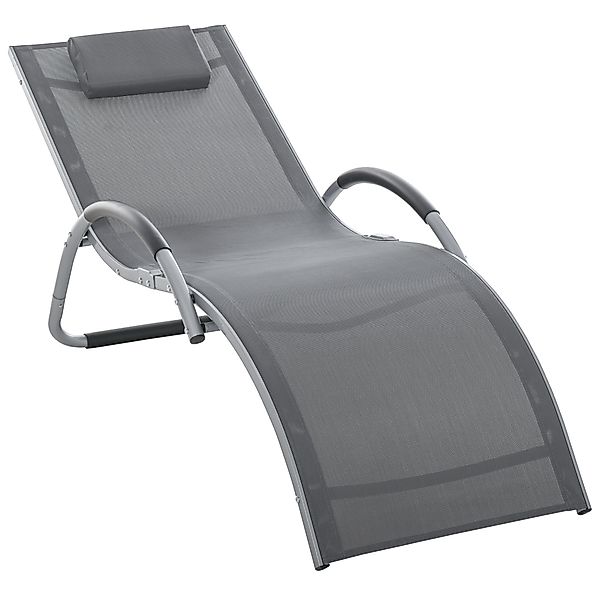 Outsunny Gartenliege Mit Kissen Sonnenliege ergonomisch, günstig online kaufen