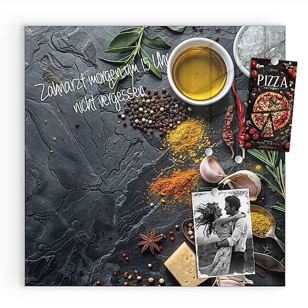 Primedeco Magnettafel Glas Küche Zutaten Pinnwand günstig online kaufen