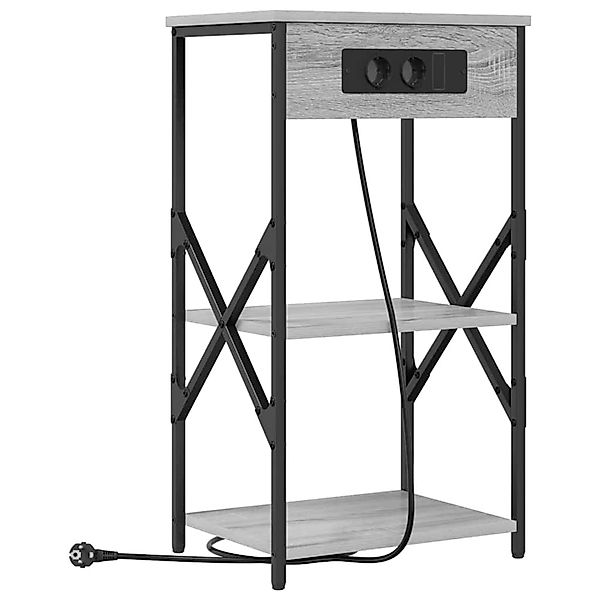 vidaXL Nachttisch mit Regal Grau Sonoma 41 x 31 x 76 cm Holzwerkstoff 85953 günstig online kaufen