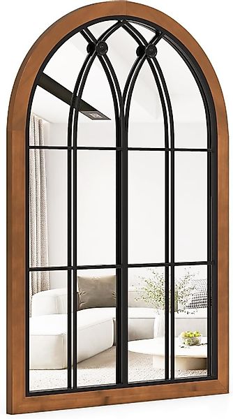 KOMFOTTEU Wandspiegel mit Fensteroptik, Gewölbter Hängespiegel, günstig online kaufen