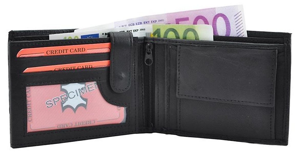 Geldbörse RFID Protect Geldbörse Nappa Leder Scheintasche mit Reißverschlus günstig online kaufen