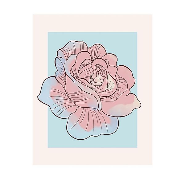 Komar Poster Rose Rosa und Blau 40 x 50 cm 610102 günstig online kaufen